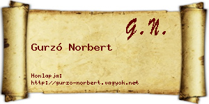 Gurzó Norbert névjegykártya